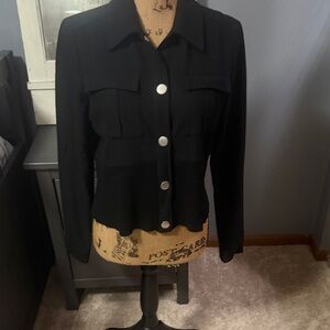 Liz Claiborne Black Blazer with Silver Buttons